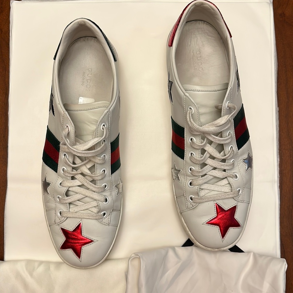 Sold on eBay Preowned gucci ace sneakers with star pattern. Size 42 - Picture 1 of 12